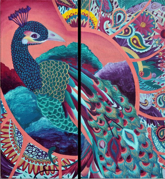 Peacock_Diptych